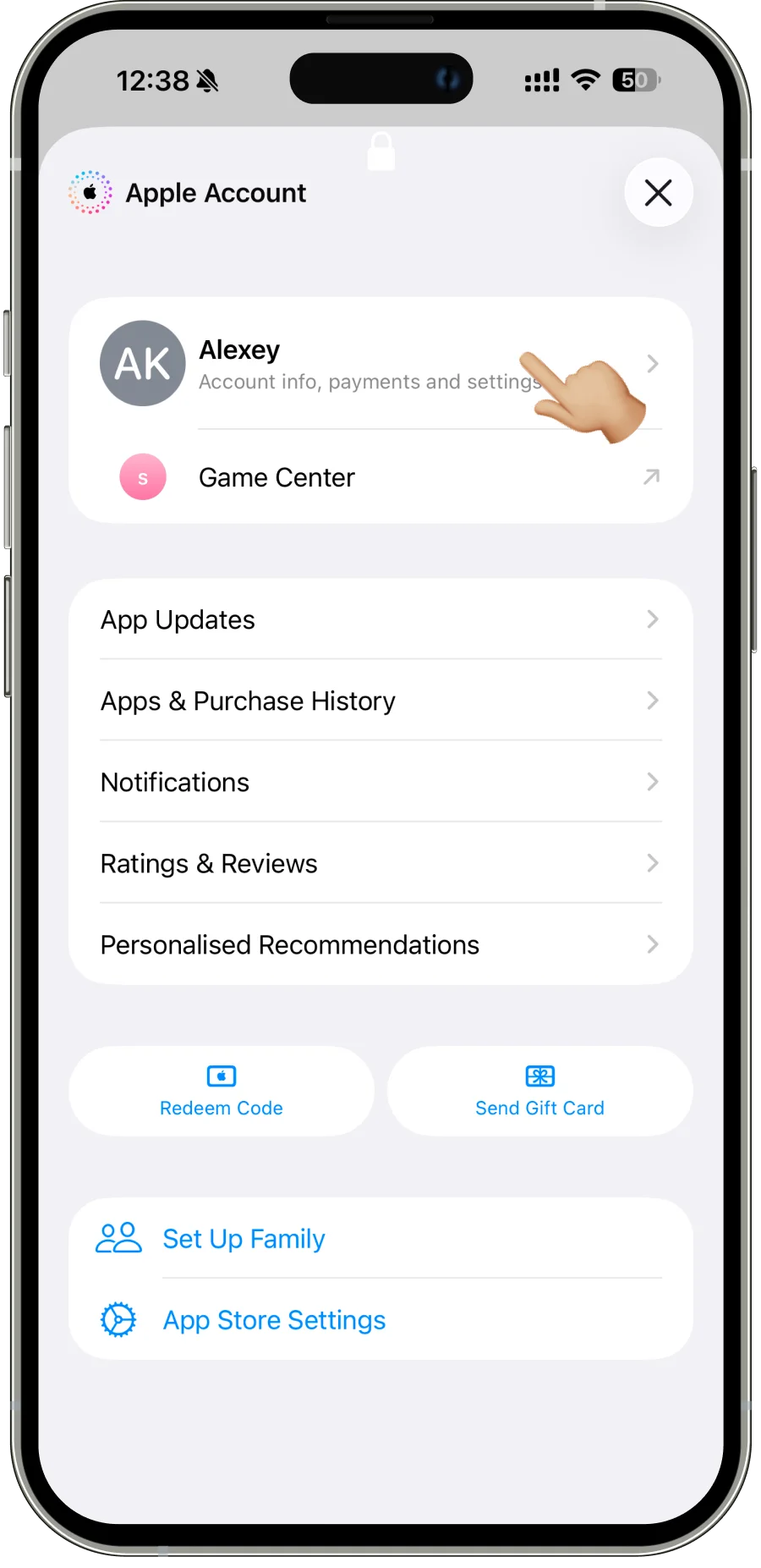Media & Pembelian dan Lihat ID Apple