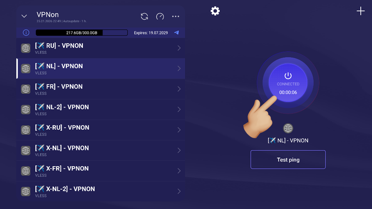 Connecting VPN in happ app on android tv