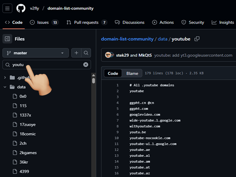 Which domains are included in geosite