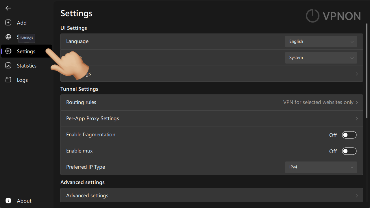 happ configuration for specific applications