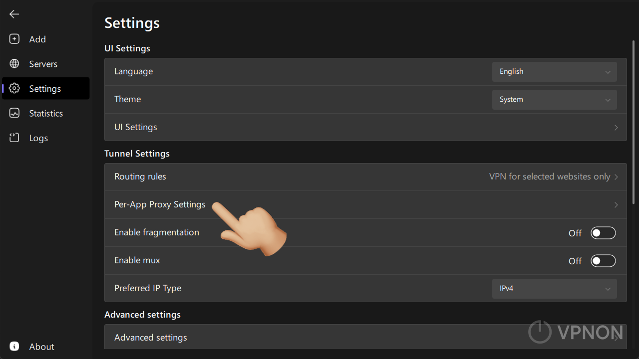 happ configuration for specific applications