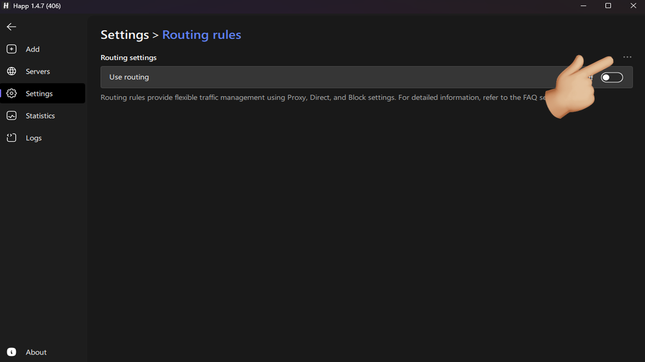 happ configuration for specific applications