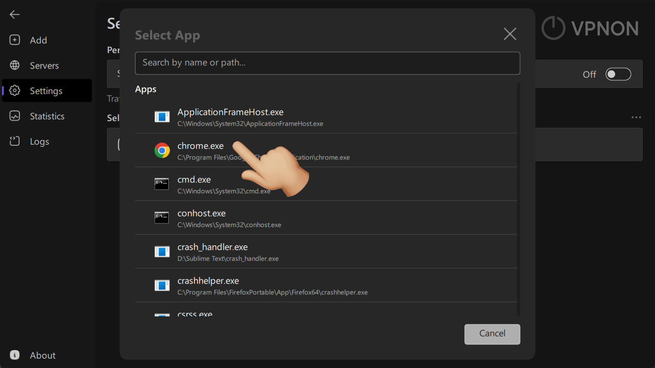 happ configuration for specific applications