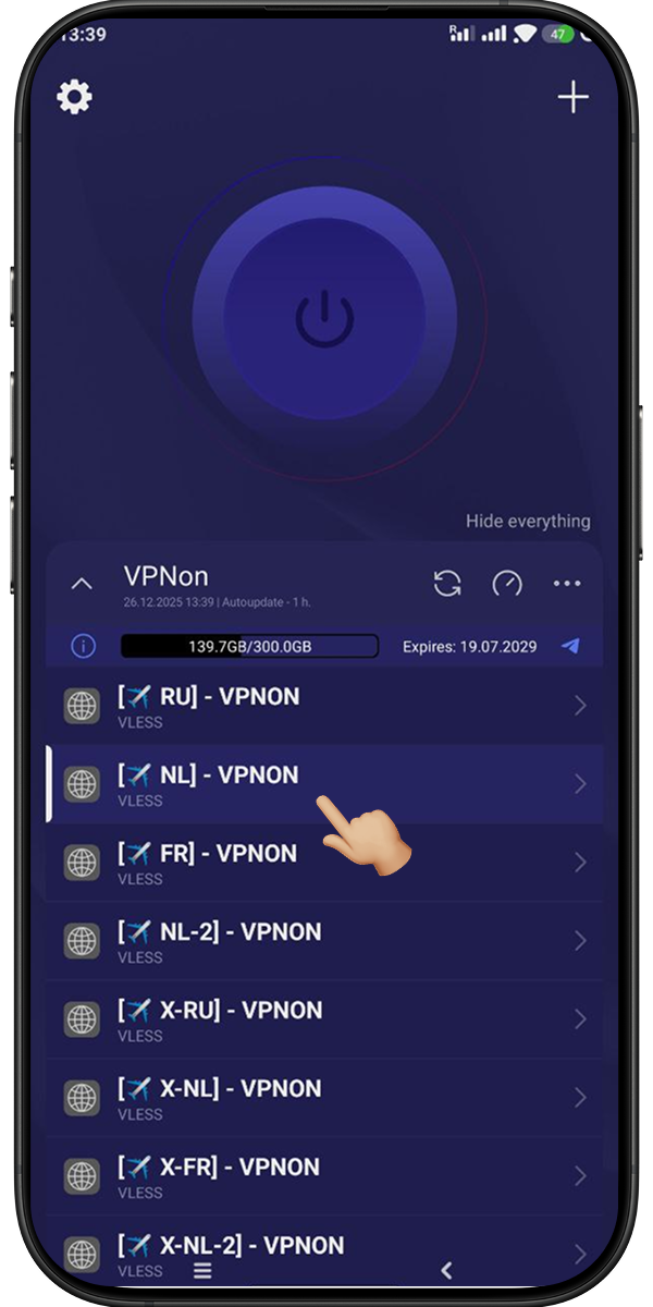 Connecting VPN in happ app on iOS