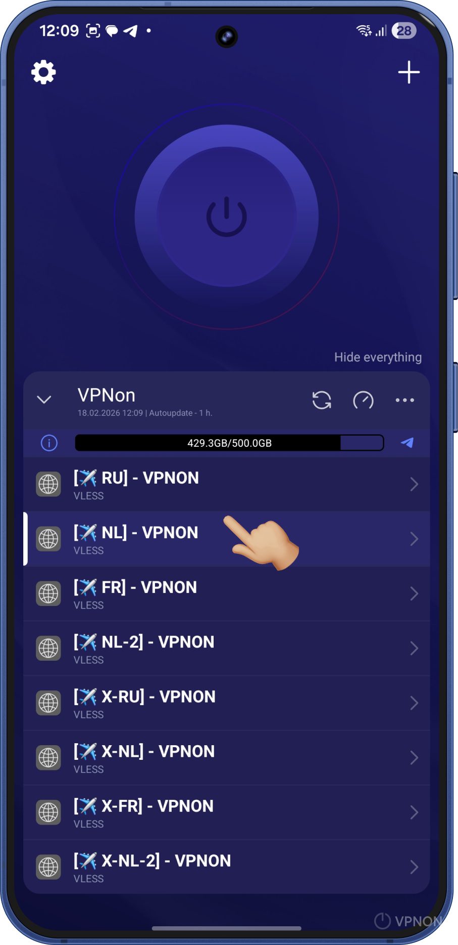 Menghubungkan VPN di aplikasi happ pada android