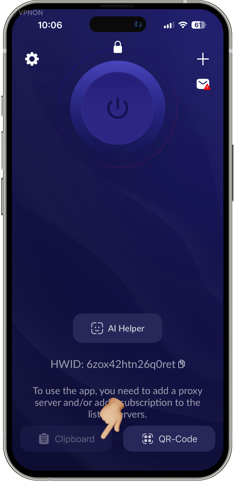 Menghubungkan VPN di aplikasi happ pada iOS