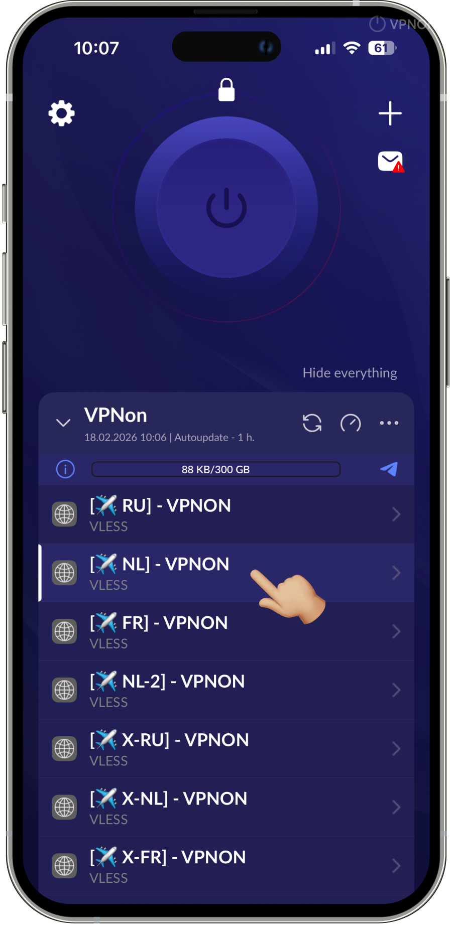 Menghubungkan VPN di aplikasi happ pada iOS