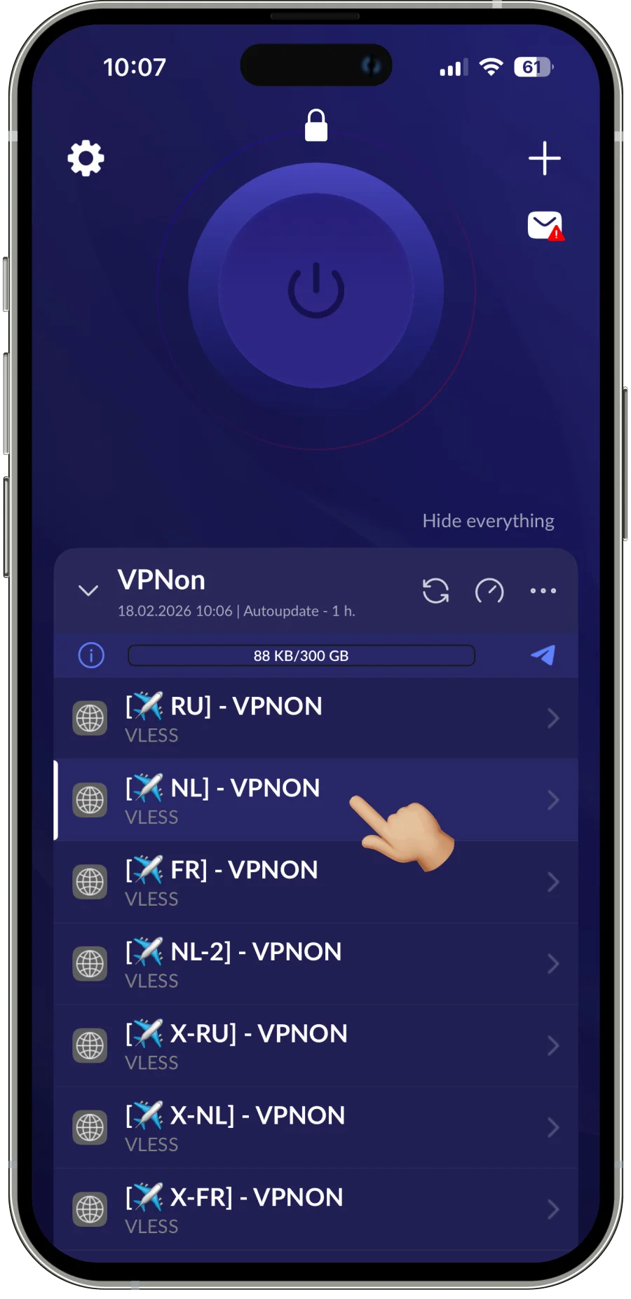 Menghubungkan VPN di aplikasi happ pada iOS