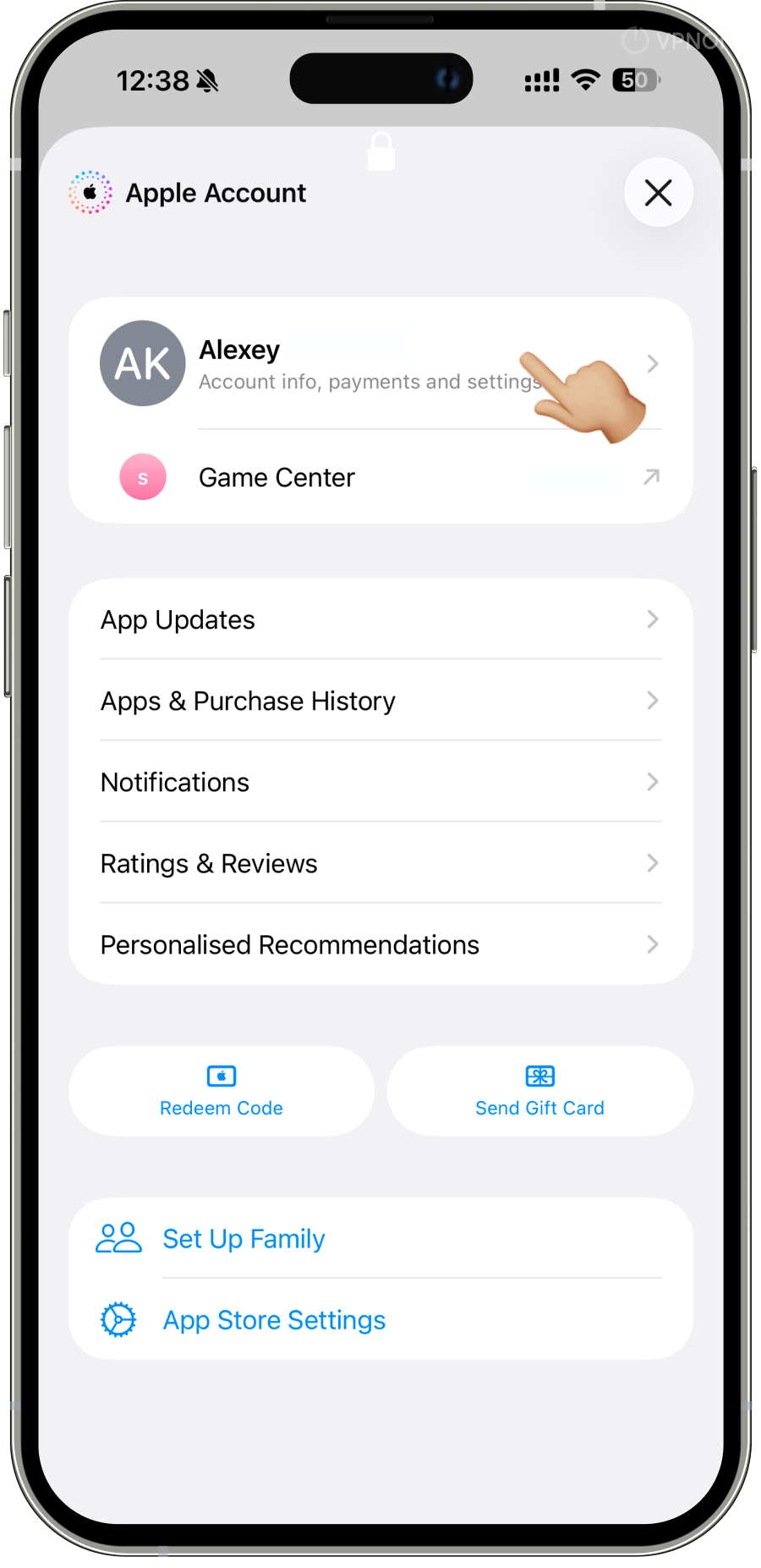Медиафайлы и покупки и просмотреть Apple ID