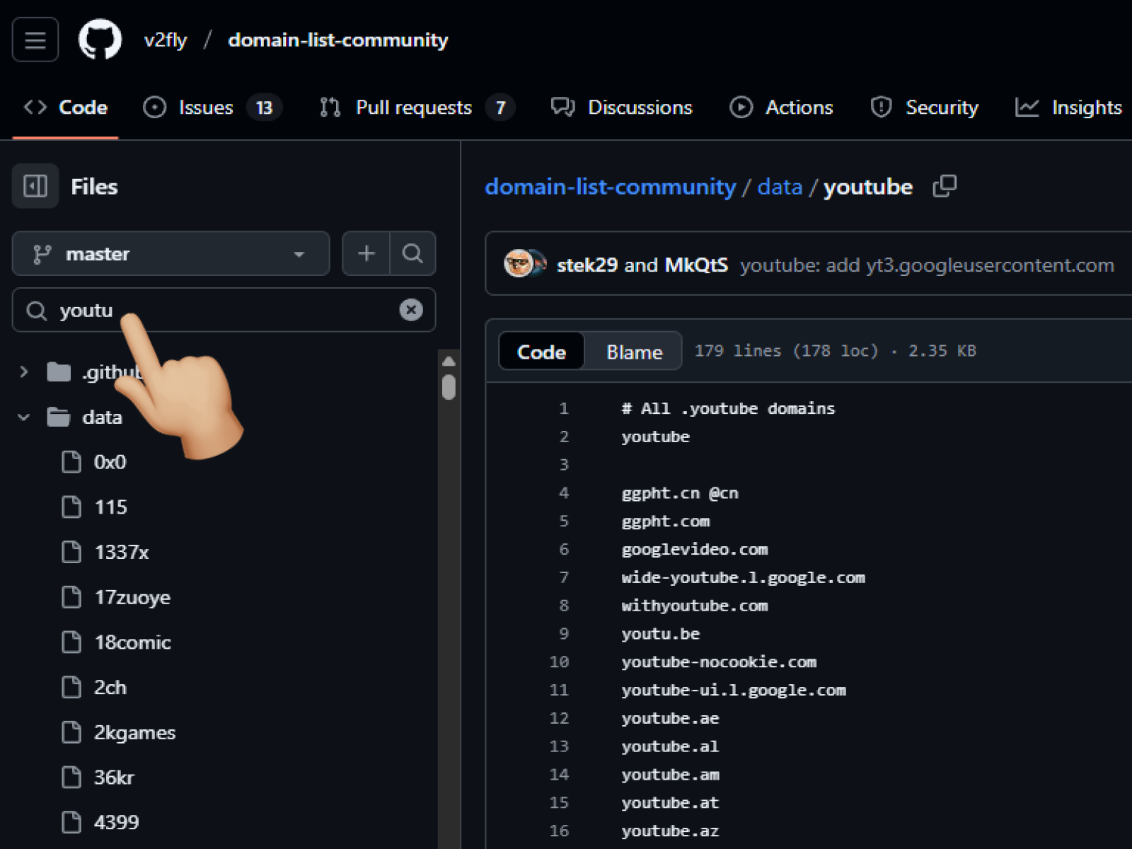 Какие домены входят в geosite