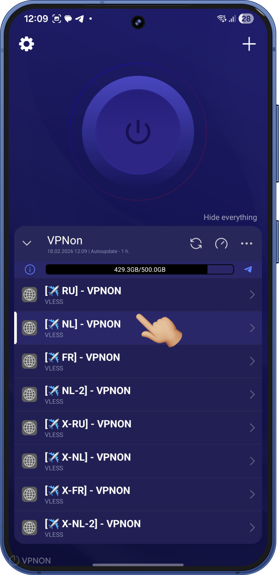android'de happ uygulamasında VPN bağlantısı