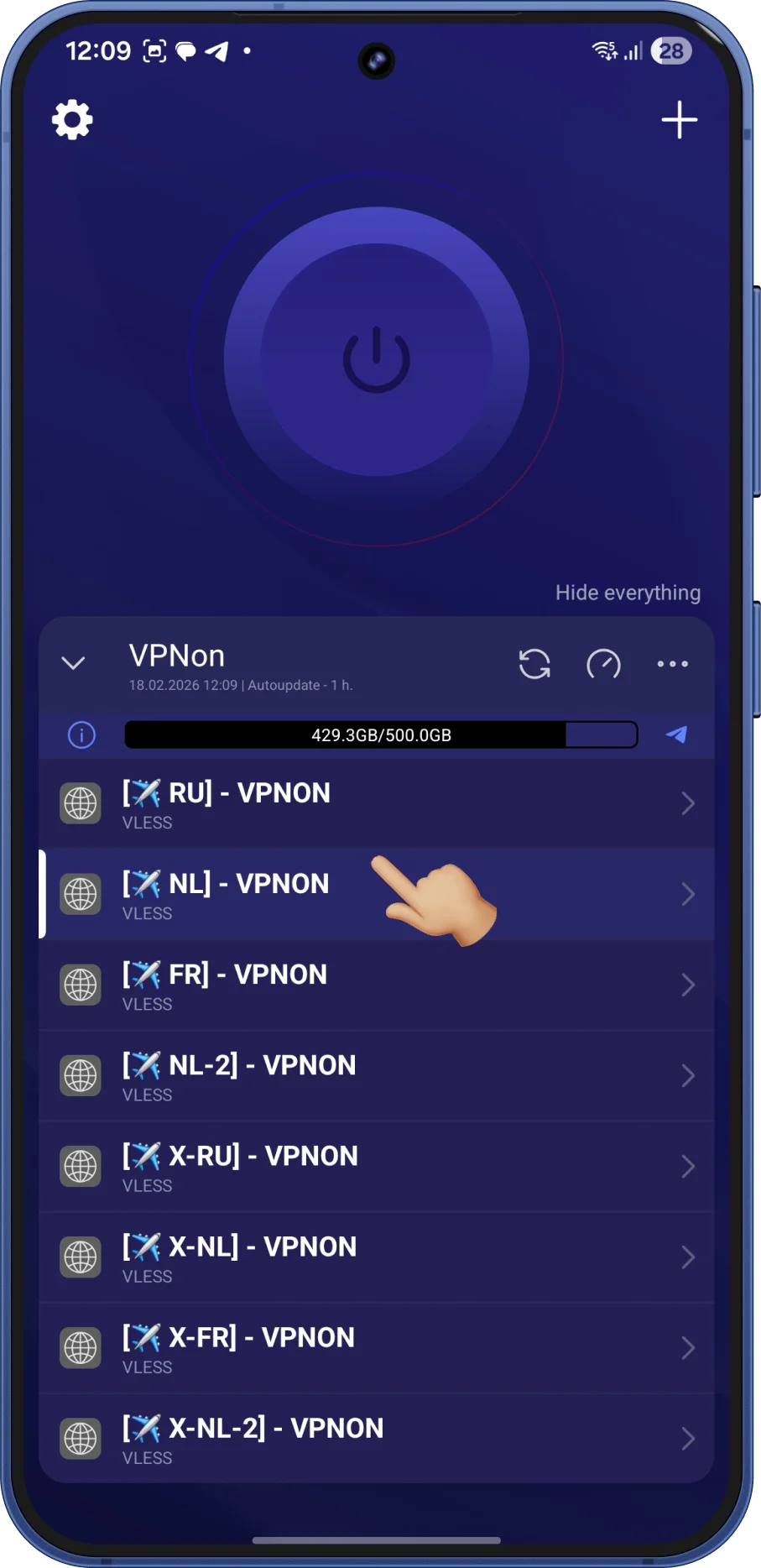 android'de happ uygulamasında VPN bağlantısı