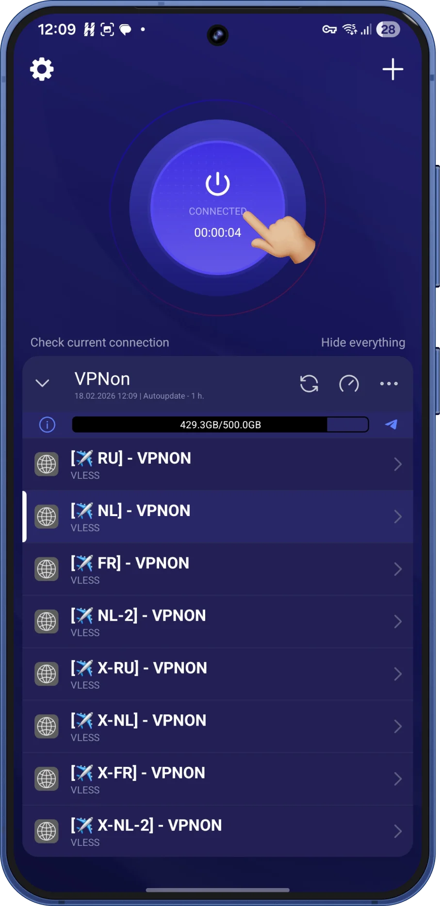 android'de happ uygulamasında VPN bağlantısı