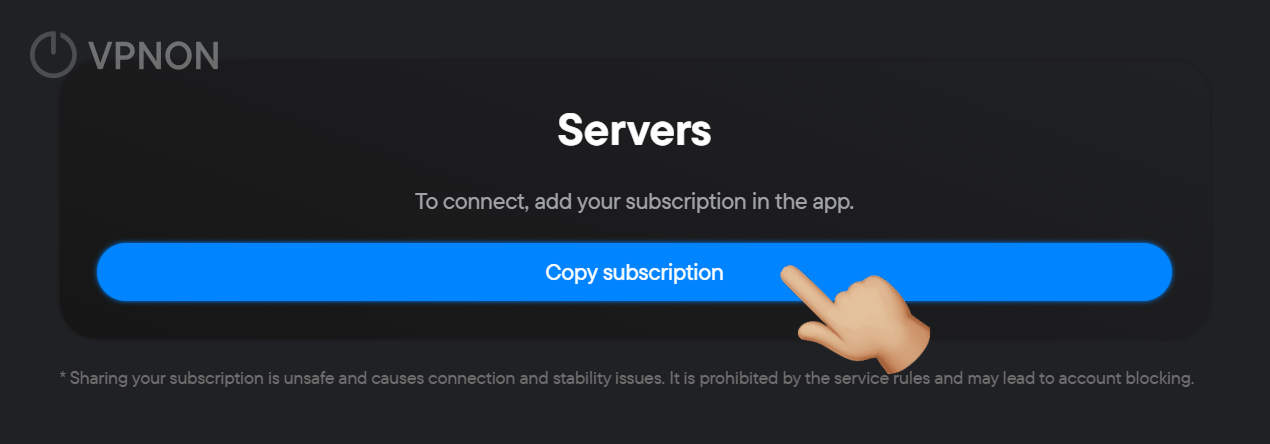 vpnon.io kişisel hesap