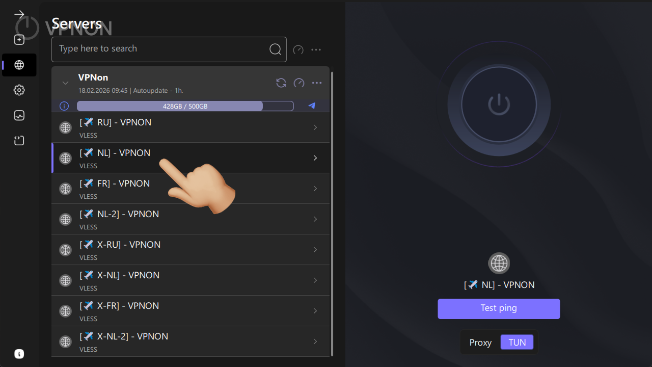 Windows'ta happ uygulamasında VPN bağlama