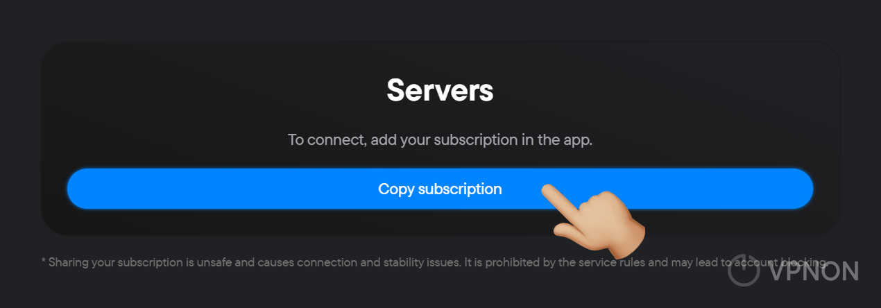 vpnon.io kişisel hesap